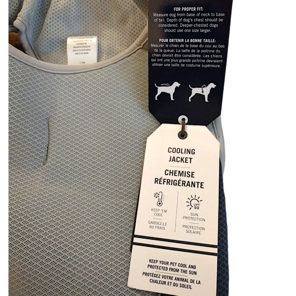 NAUTICA PET Dog Cooling Jacket, Size Large, Grey & Navy NWT